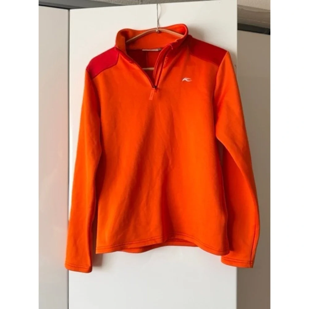 KJUS Boys Orange Charger Half-Zip Fleece Midlayer Size 164 Ski